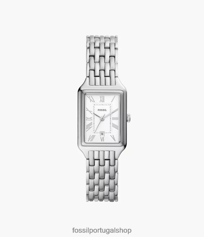 Fossil mulheres raquel relógio de três ponteiros em aço inoxidável tom prata assistir 40NJ6Z40
