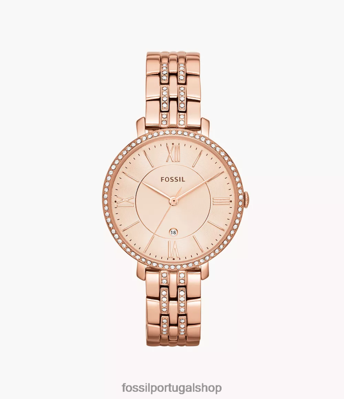 Fossil mulheres relógio jaqueline em aço inoxidável tom rosa assistir 40NJ6Z111