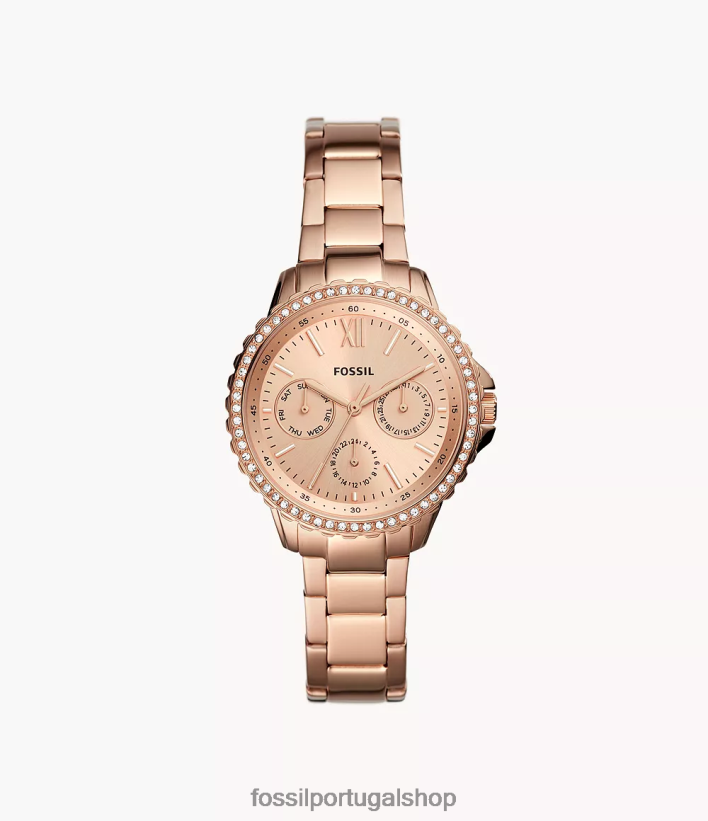 Fossil mulheres relógio multifuncional izzy em aço inoxidável tom de ouro rosa assistir 40NJ6Z116