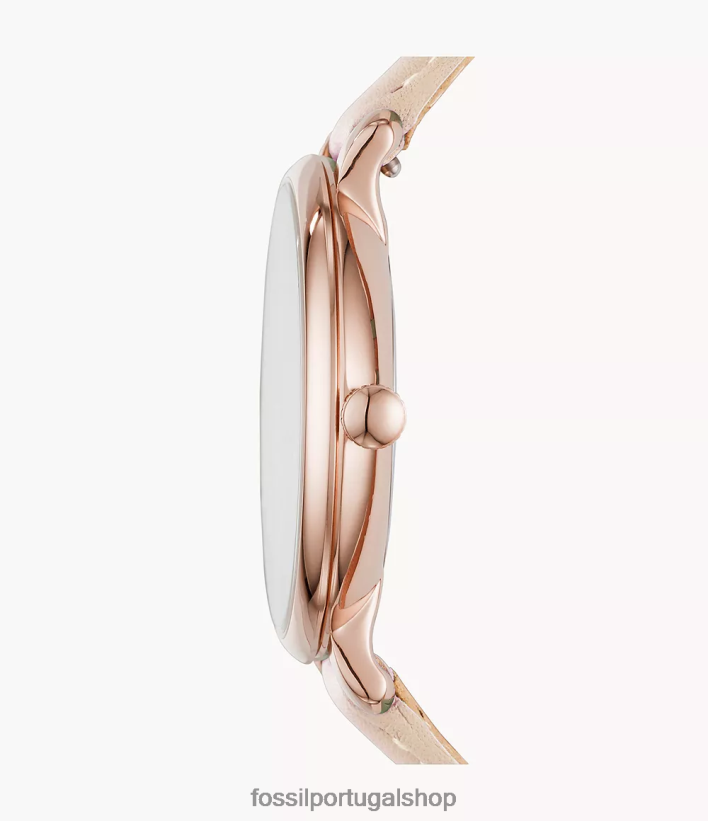 Fossil mulheres jaqueline relógio de couro com data de três ponteiros corar assistir 40NJ6Z96