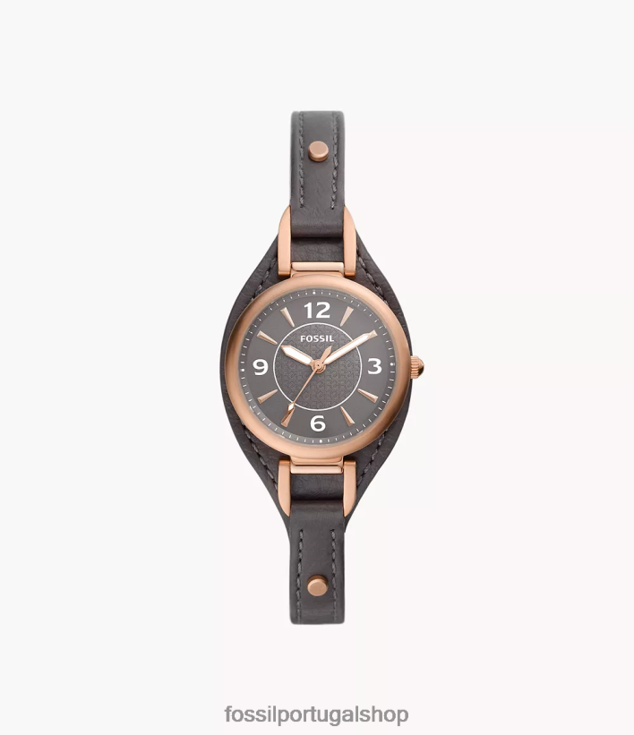 Fossil mulheres relógio carlie de couro litehide de três ponteiros preto assistir 40NJ6Z218