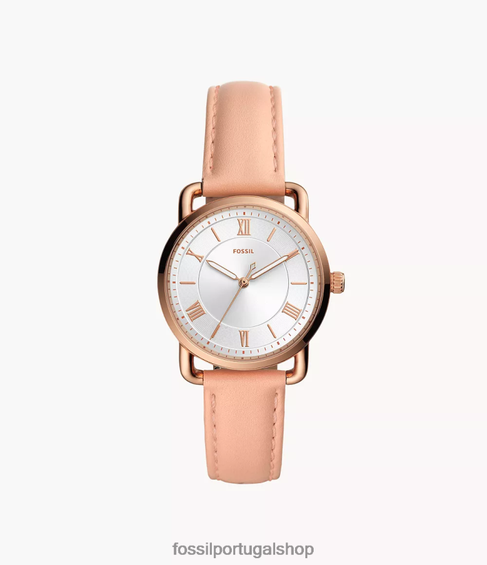 Fossil mulheres relógio de couro de três ponteiros copeland nu assistir 40NJ6Z108