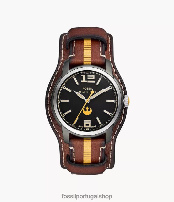 Fossil mulheres relógio de couro han solo de star wars de edição limitada marrom assistir 40NJ6Z90