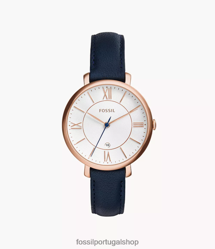Fossil mulheres relógio jacqueline couro marinho azul assistir 40NJ6Z101