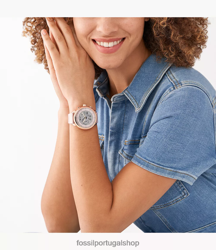 Fossil mulheres smartwatch híbrido de silicone edição de bem-estar geração 6 corar assistir 40NJ6Z11